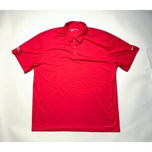 Nike Golf Polo Shirt Mens 2XL Red Dri-Fit Veris Industries Performance Logo